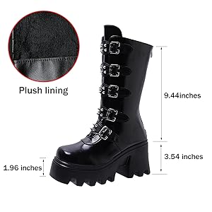 Amazon.com | Women Goth Platform Mid Calf Boots with Rivet